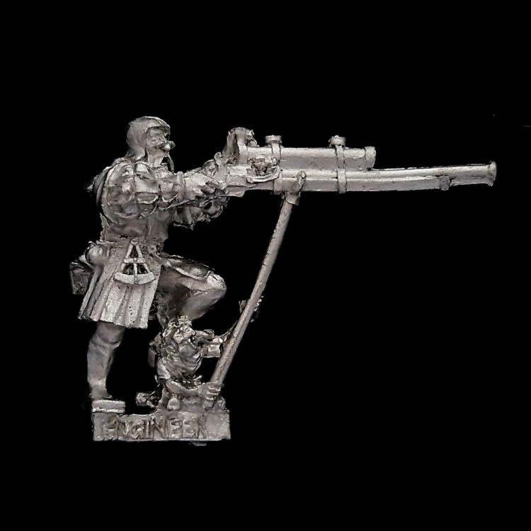 A photo of a The Empire Engineer Warhammer miniature