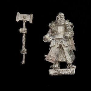 A photo of a The Empire Warrior Priest on Foot Warhammer miniature