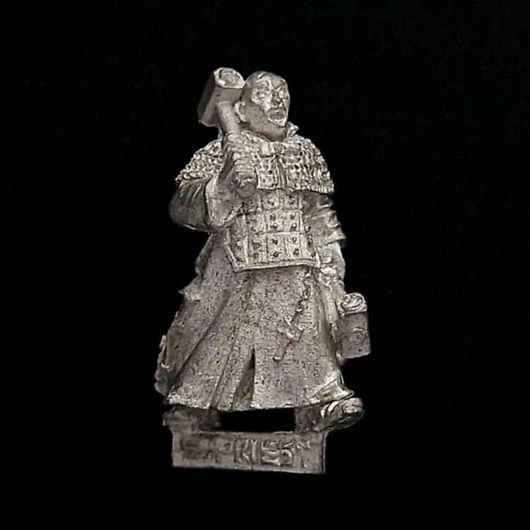 A photo of a The Empire Warrior Priest on Foot Warhammer miniature