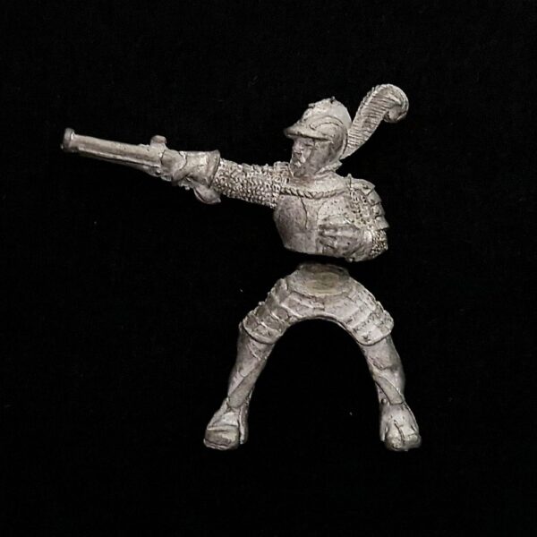 A photo of a The Empire Imperial Pistolier Warhammer miniature