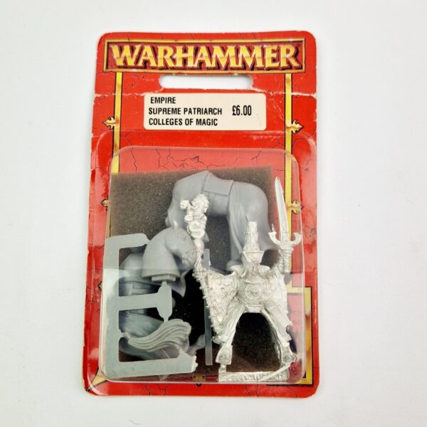 A photo of a The Empire Supreme Patriarch Warhammer miniature