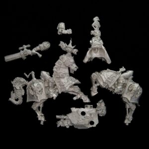 A photo of a The Empire Engineer on Mechanical Steed Warhammer miniature