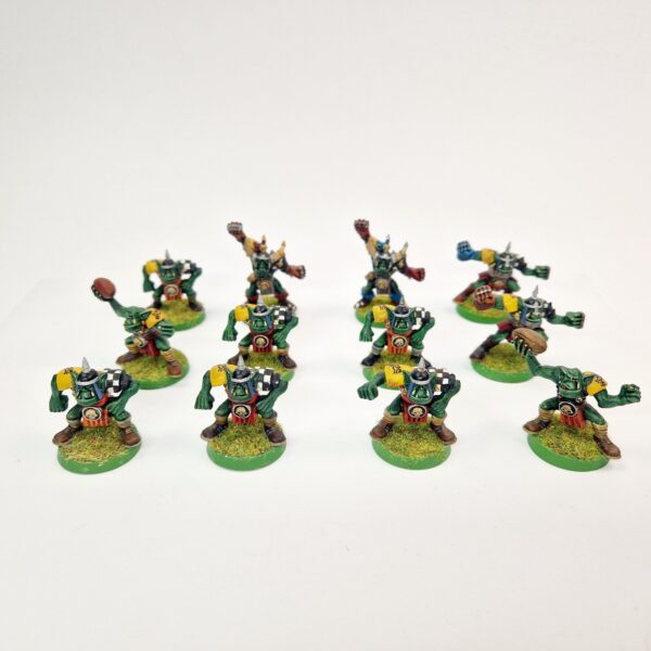 A photo of Blood Bowl miniatures