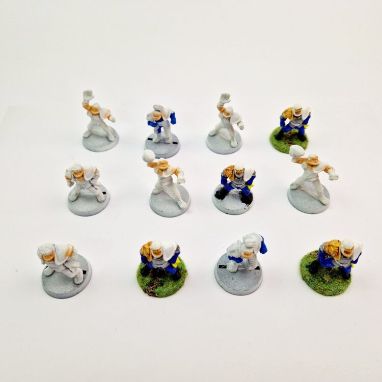 A photo of Blood Bowl miniatures