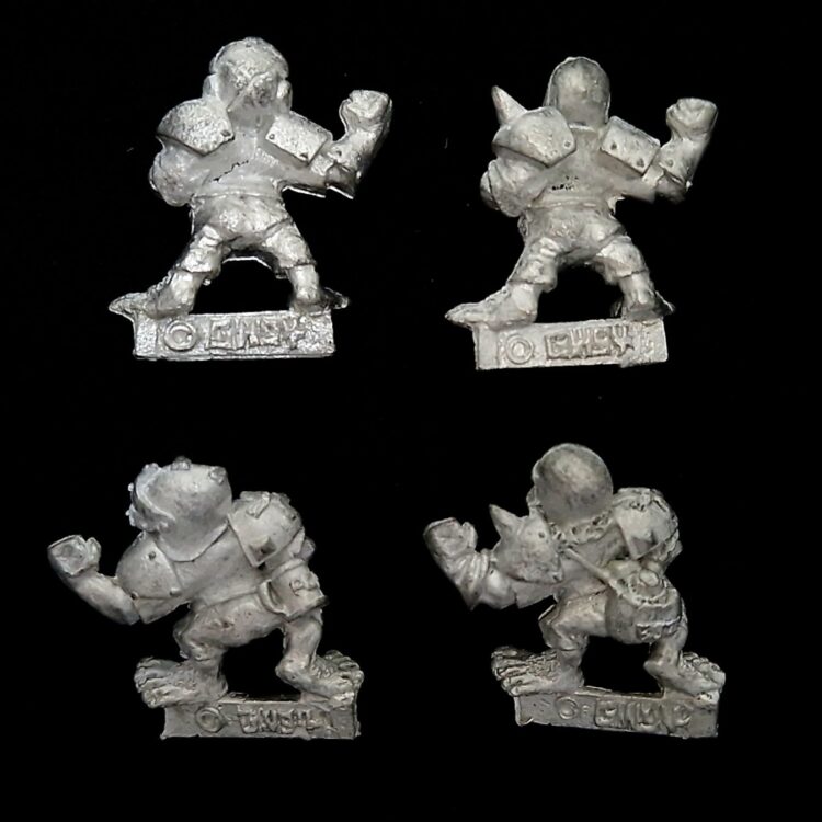 A photo of Blood Bowl Halflings miniatures