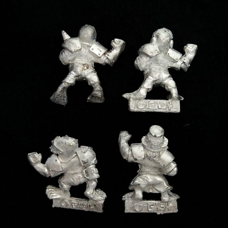 A photo of Blood Bowl Halflings miniatures