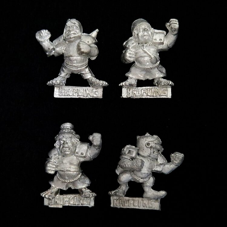 A photo of Blood Bowl Halflings miniatures