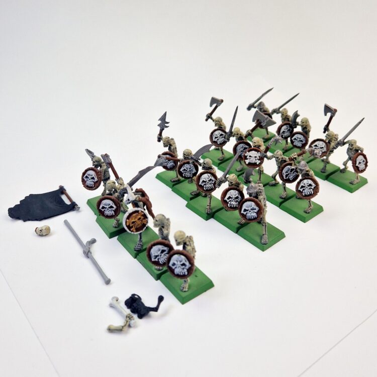 A photo of Vampire Counts Skeleton Warriors Regiment Warhammer miniatures