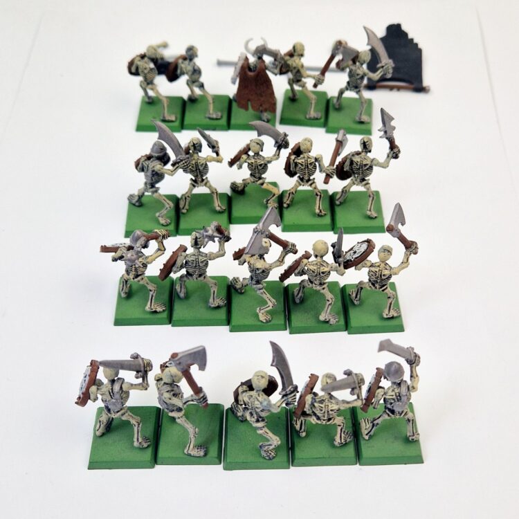 A photo of Vampire Counts Skeleton Warriors Regiment Warhammer miniatures