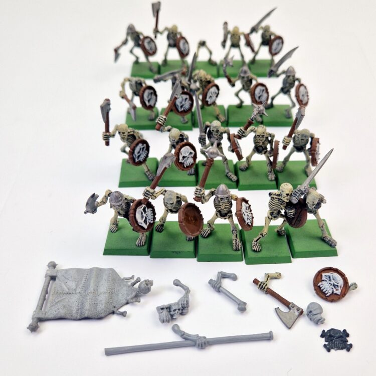 A photo of Vampire Counts Skeleton Warriors Regiment Warhammer miniatures