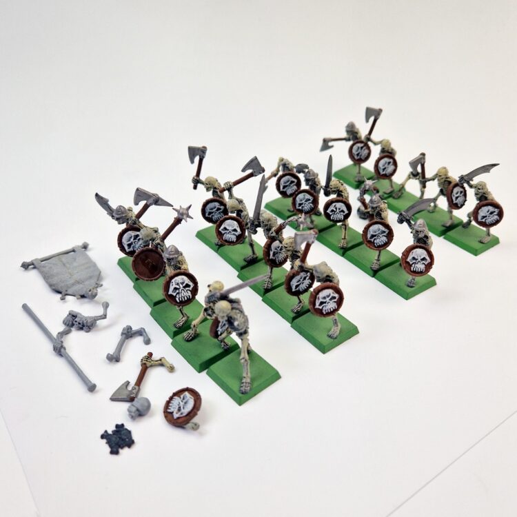 A photo of Vampire Counts Skeleton Warriors Regiment Warhammer miniatures