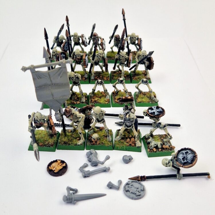 A photo of Vampire Counts Skeleton Warriors Regiment Warhammer miniatures