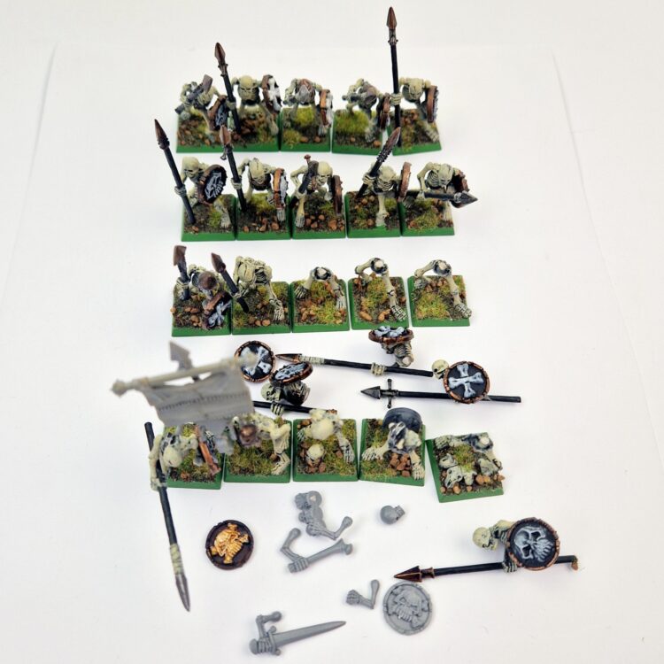 A photo of Vampire Counts Skeleton Warriors Regiment Warhammer miniatures