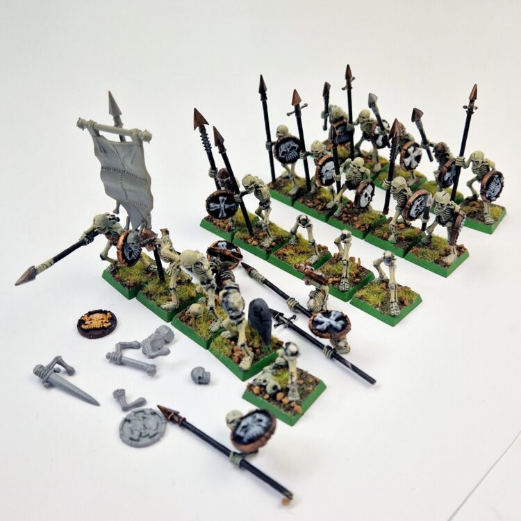 A photo of Vampire Counts Skeleton Warriors Regiment Warhammer miniatures