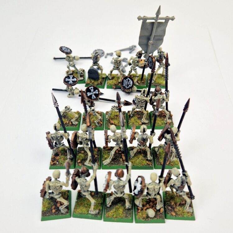 A photo of Vampire Counts Skeleton Warriors Regiment Warhammer miniatures