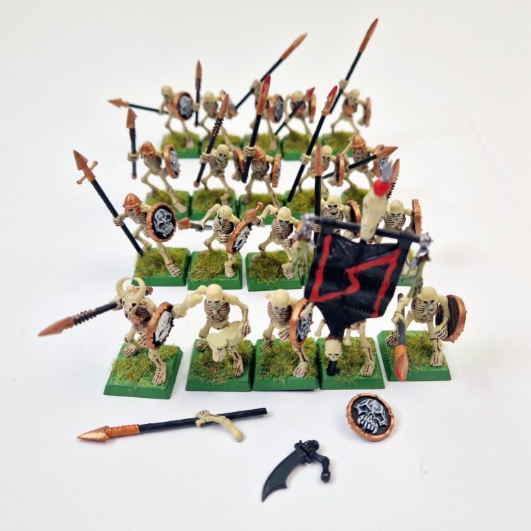 A photo of Vampire Counts Skeleton Warriors Regiment Warhammer miniatures