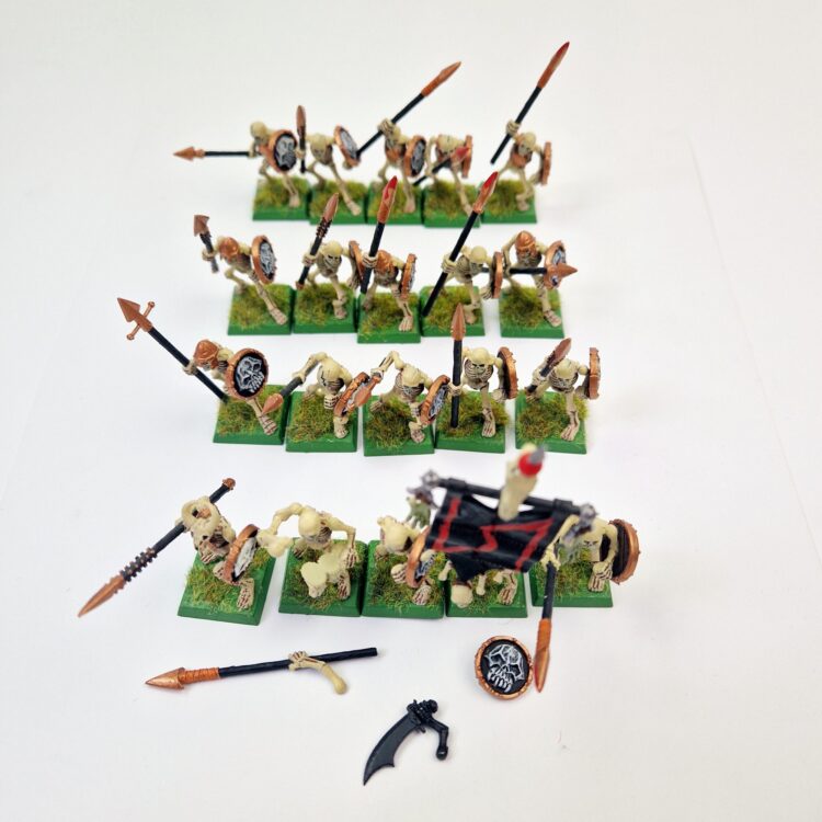 A photo of Vampire Counts Skeleton Warriors Regiment Warhammer miniatures