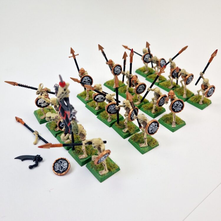 A photo of Vampire Counts Skeleton Warriors Regiment Warhammer miniatures