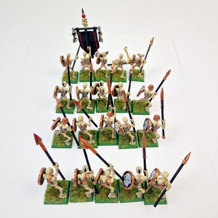 A photo of Vampire Counts Skeleton Warriors Regiment Warhammer miniatures