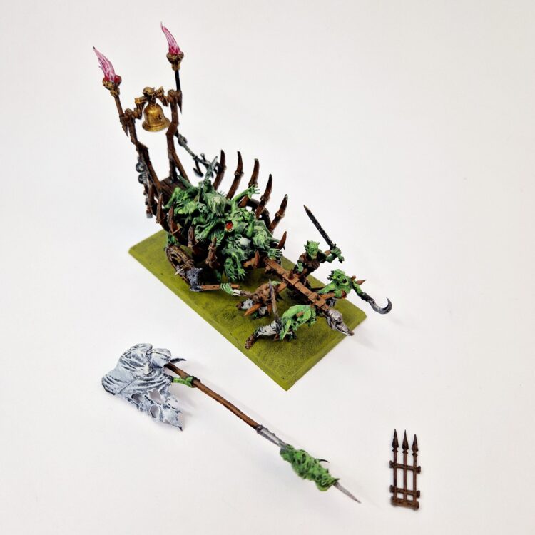 A photo of a Vampire Counts Corpse Cart Warhammer miniature