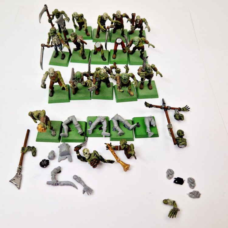 A photo of Vampire Counts Zombie Regiment Warhammer miniatures