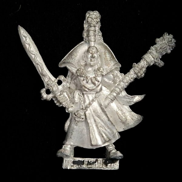 A photo of a Undead Necromancer Warhammer miniature