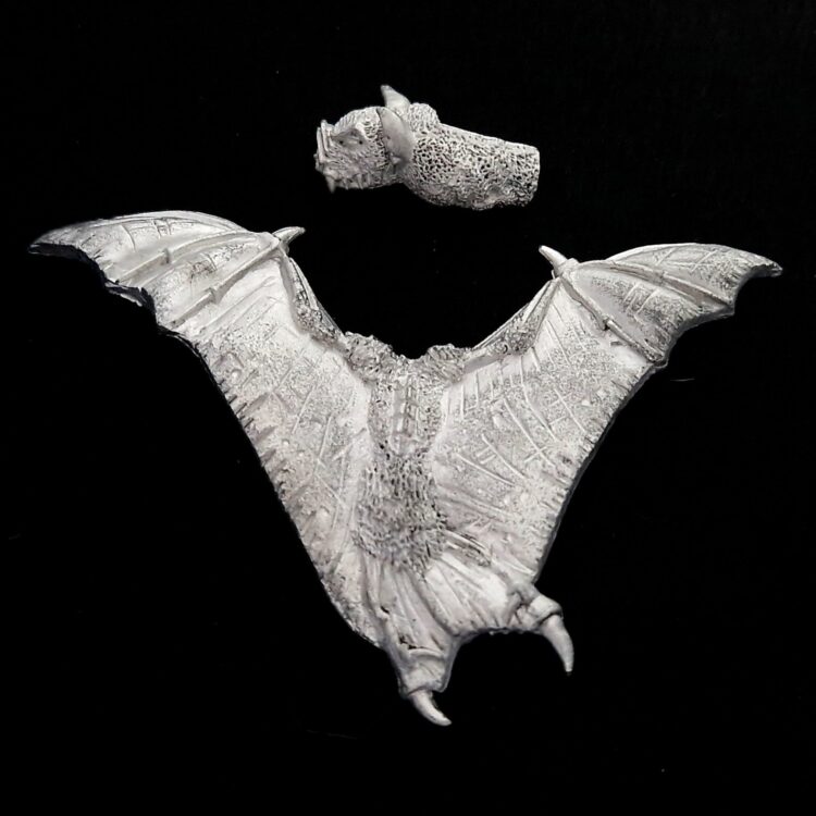 A photo of a Vampire Counts Fell Bat Warhammer miniature