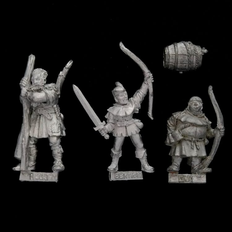 A photo of Bretonnia Bertrand the Brigand and Comrades Warhammer miniatures