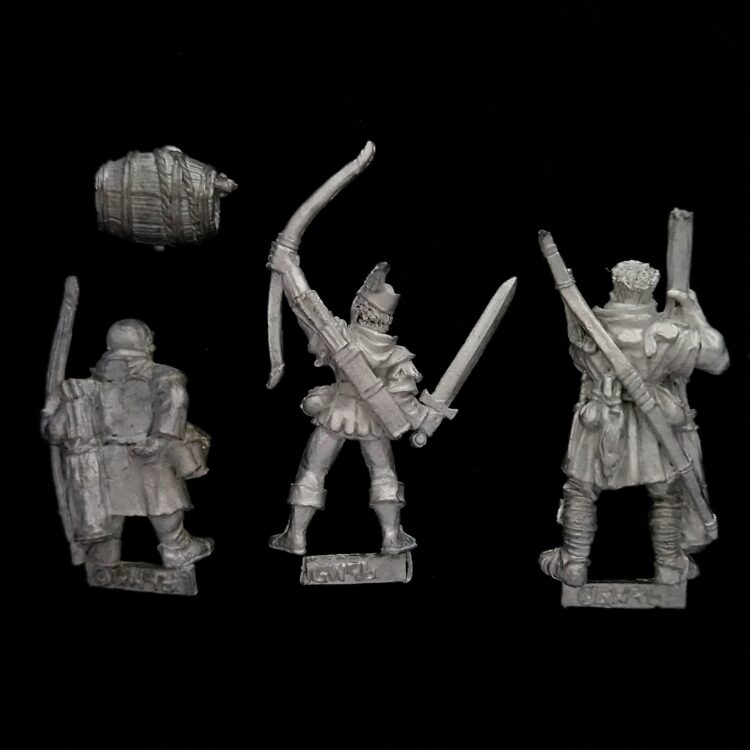 A photo of Bretonnia Bertrand the Brigand and Comrades Warhammer miniatures