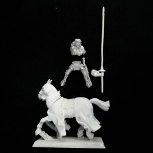 A photo of a Bretonnia Errant Knight Warhammer miniature