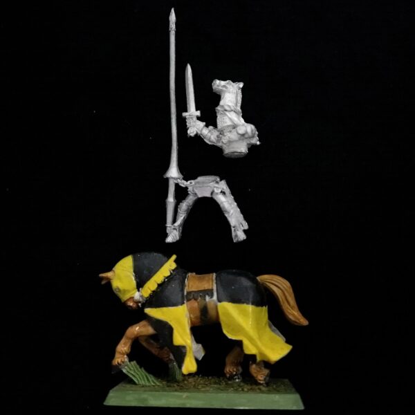 A photo of a Bretonnia Knight of the Realm Champion Warhammer miniature
