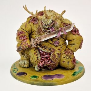 A photo of a Scabeiathrax Exalted Greater Daemon of Nurgle Warhammer miniature