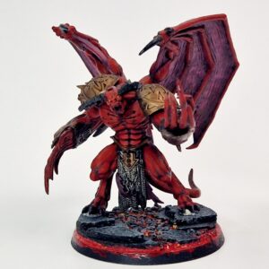 A photo of a Chaos Slaves to Darkness Daemon Prince Warhammer miniature