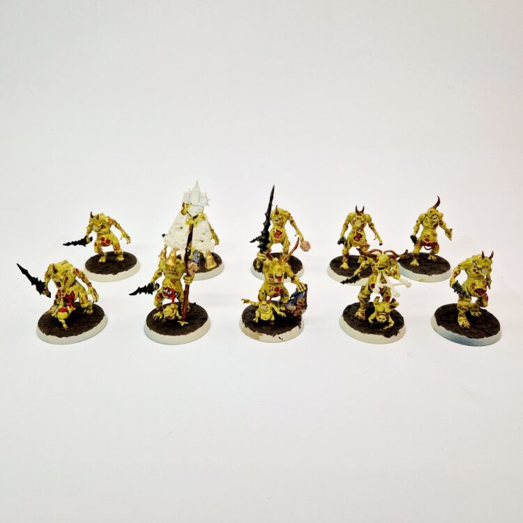 A photo of Chaos Daemons Plaguebearers Warhammer miniatures