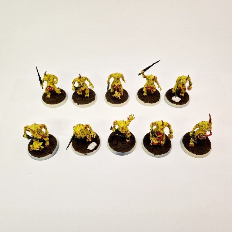 A photo of Chaos Daemons Plaguebearers Warhammer miniatures