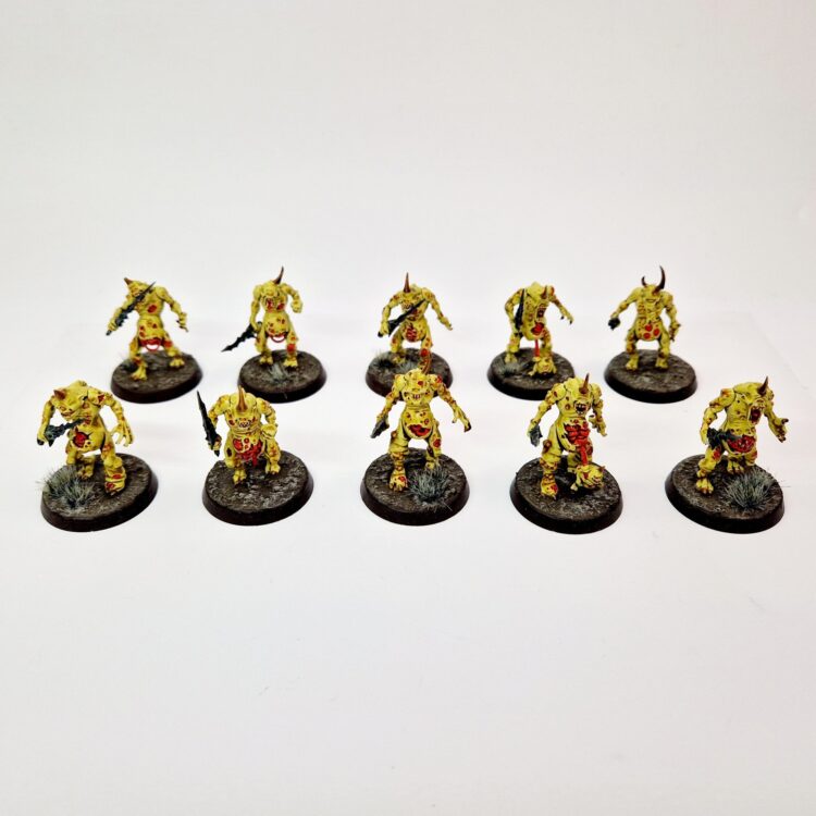 A photo of Chaos Daemons Plaguebearers Warhammer miniatures