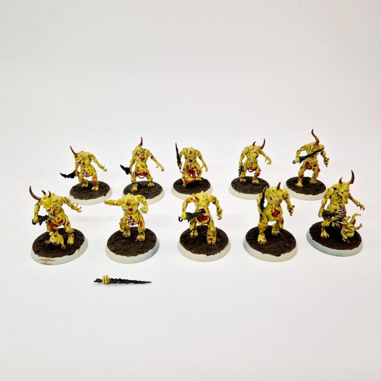 A photo of Chaos Daemons Plaguebearers Warhammer miniatures