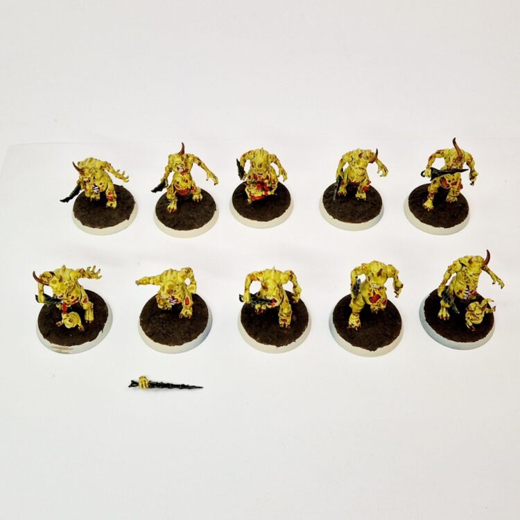 A photo of Chaos Daemons Plaguebearers Warhammer miniatures