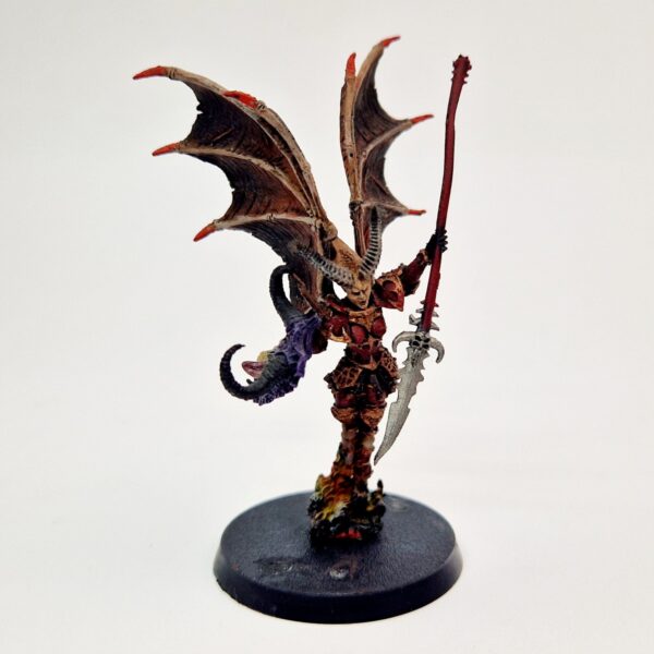 A photo of a Chaos Warriors Valkia the Bloody Warhammer miniature
