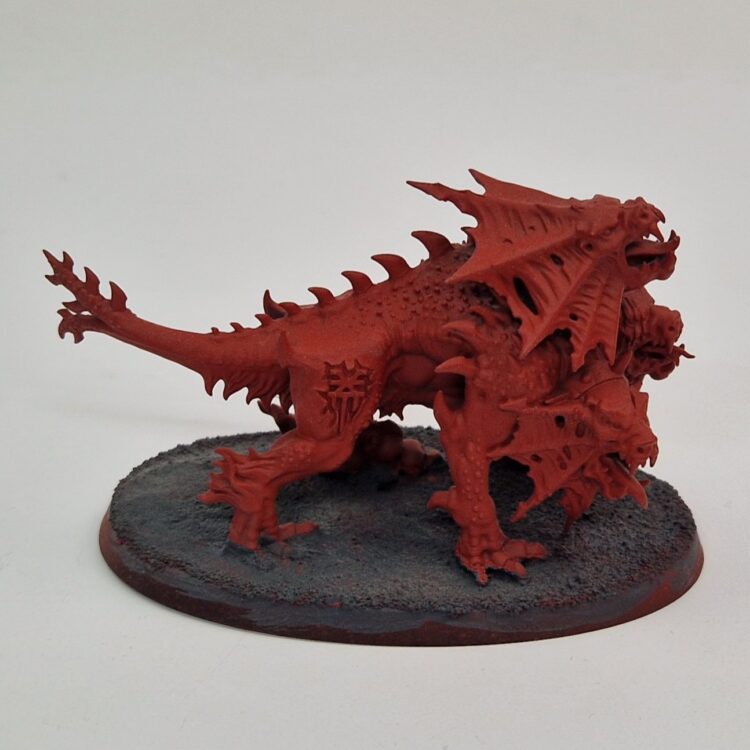 A photo of a Chaos Daemons Karanak The Hound of Vengeance Warhammer miniature