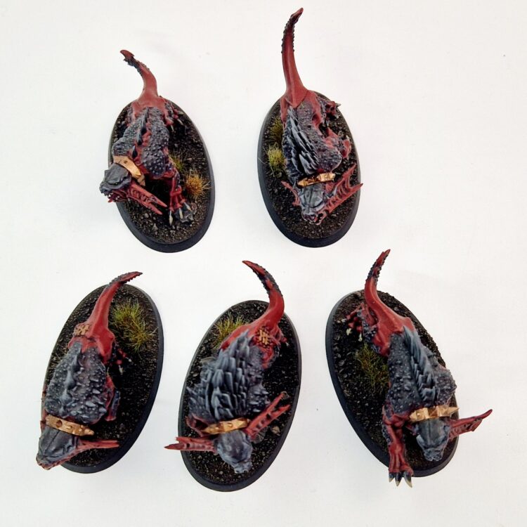 A photo of Chaos Daemons Flesh Hounds Warhammer miniatures