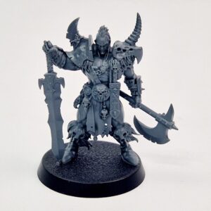A photo of a Chaos Slaves to Darkness Darkoath Champion Warhammer miniature
