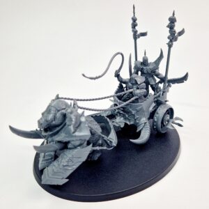 A photo of a Chaos Slaves to Darkness Gorebeast Chariot Warhammer miniature