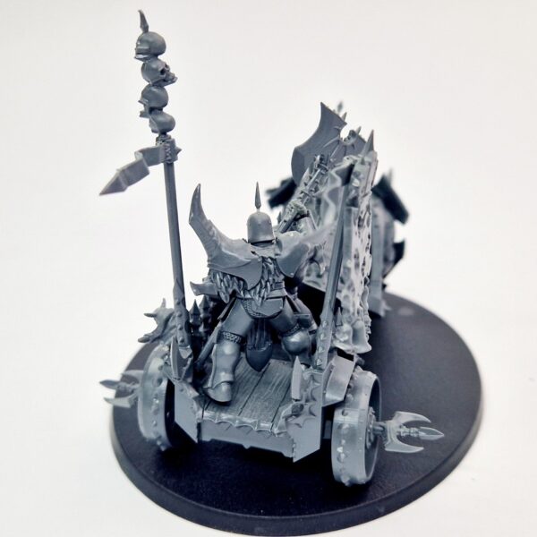A photo of a Chaos Slaves to Darkness Gorebeast Chariot Warhammer miniature