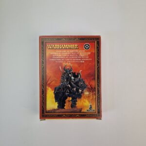 A photo of a Warriors of Chaos Lord on Daemonic Mount Warhammer miniature