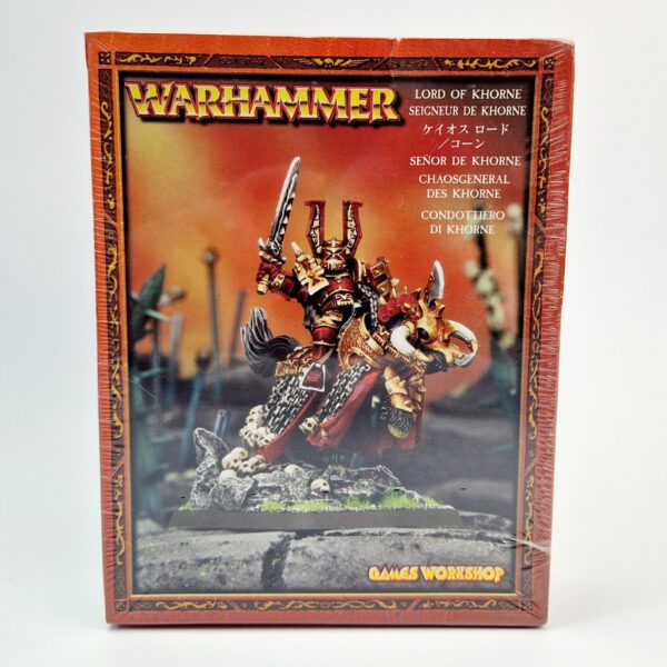 A photo of a Chaos Warriors Lord of Khorne Warhammer miniature