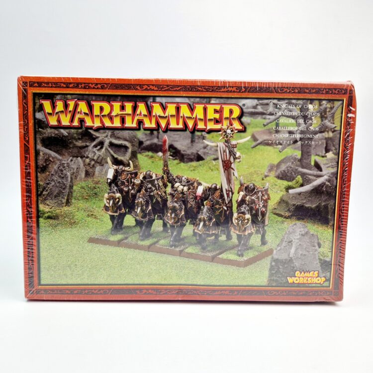 A photo of Chaos Warriors Knights Warhammer miniatures