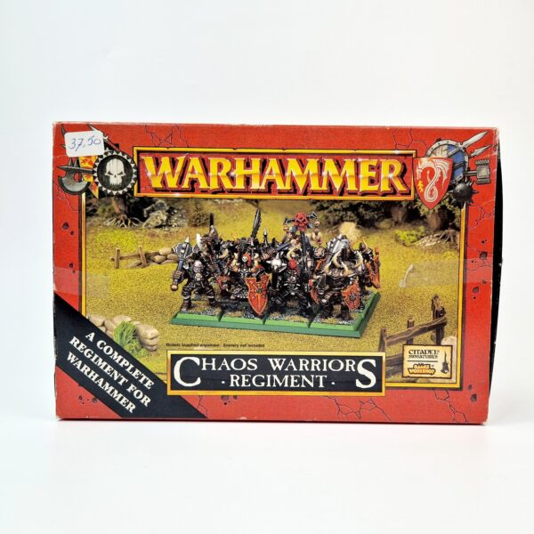 A photo of Warriors of Chaos Regiment Warhammer miniatures