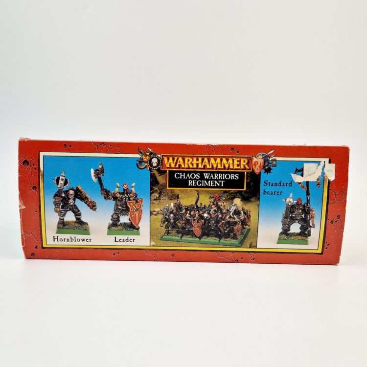 A photo of Chaos Warriors Regiment Warhammer miniatures