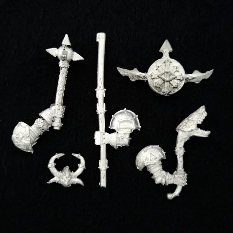 A photo of Warhammer Chaos Warriors Regiment Halberds Command Bits